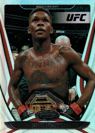 Israel Adesanya 2021 Panini Chronicles UFC Base Certified #137 Asia Red