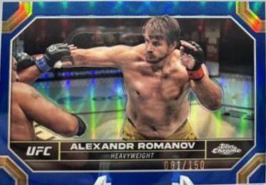Alexandr Romanov 2024 Topps Chrome UFC Base #9 Blue Refractor