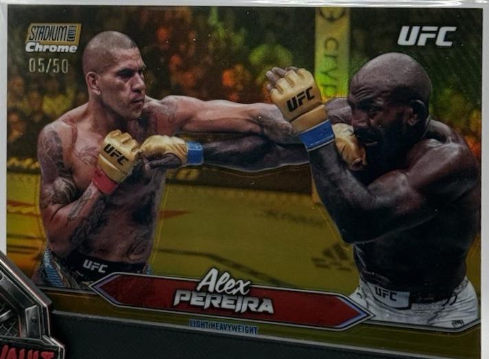 Alex Pereira 2025 Topps Stadium Club UFC Base Chrome #C-97 Superfractor