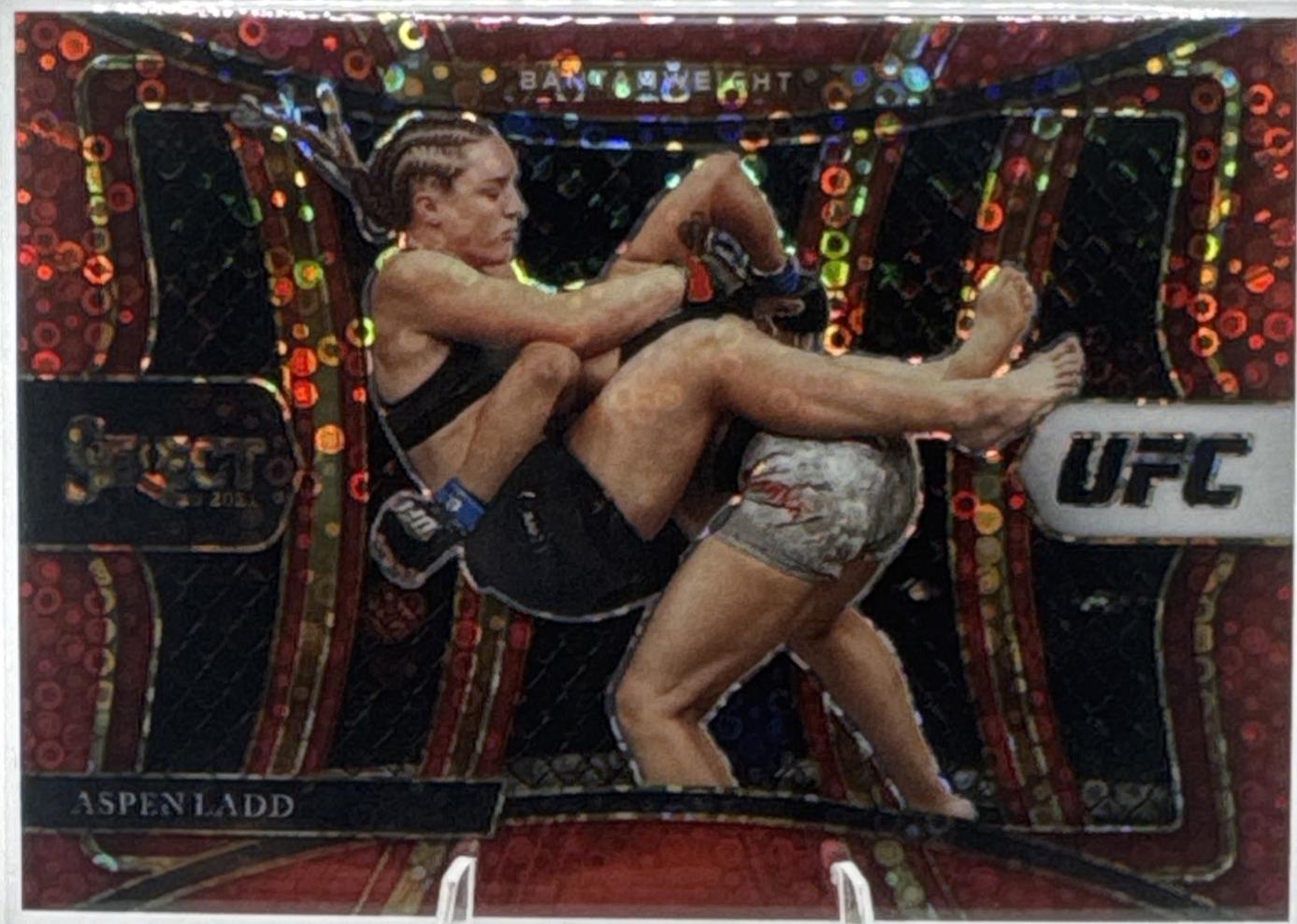 Aspen Ladd 2021 Panini Select UFC Premier Level #158 Red Disco