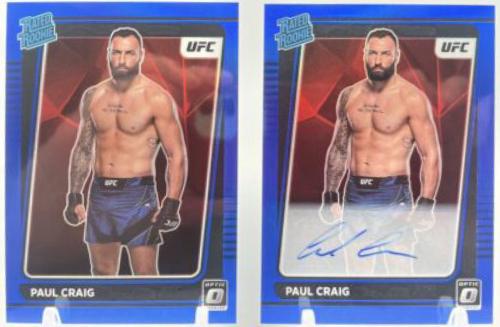 Paul Craig 2022 Panini Donruss Optic UFC Base Rated Rookies Signatures #117 Blue