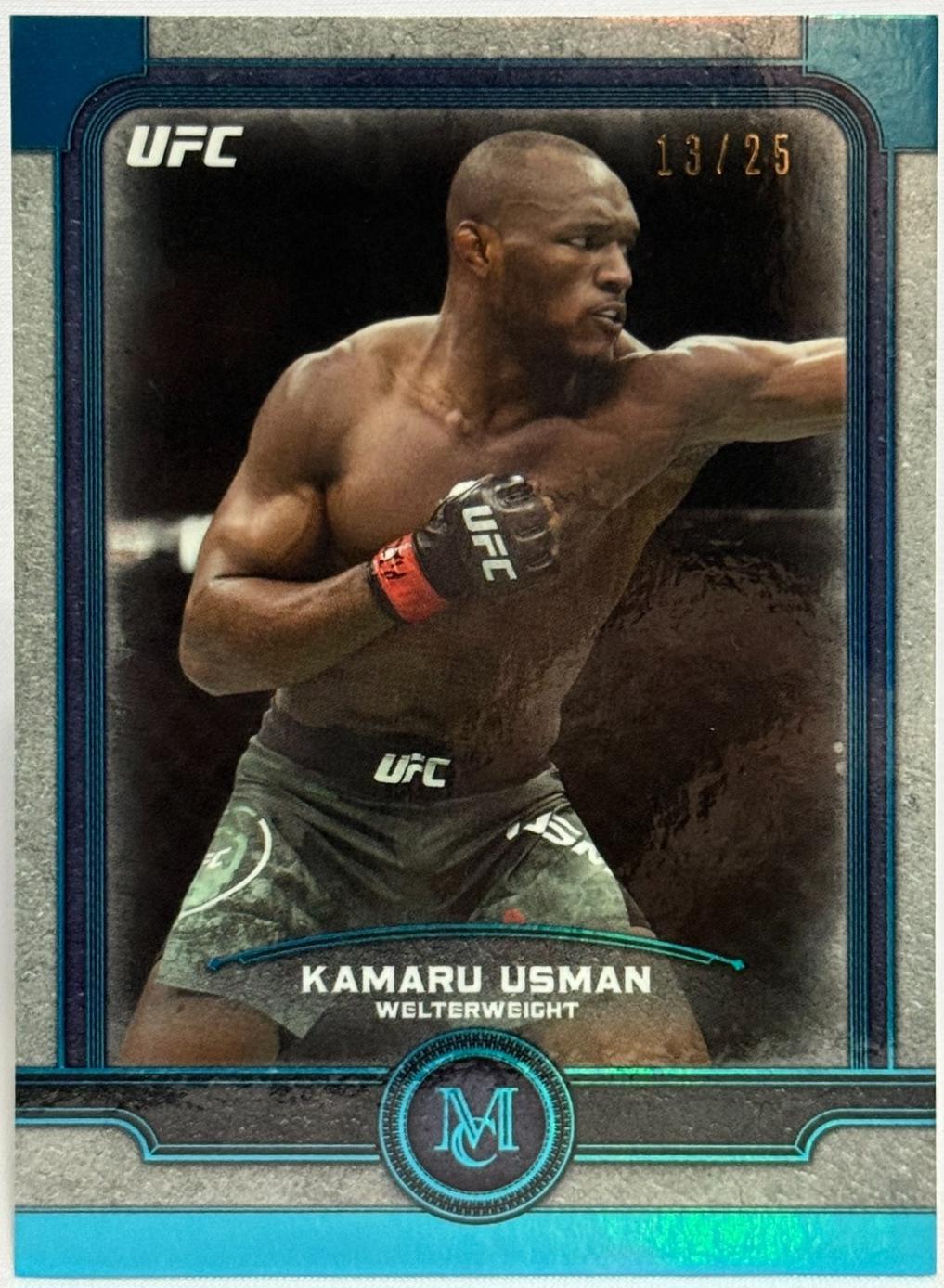 Kamaru Usman 2019 Topps UFC Museum Collection Base #8 Sapphire