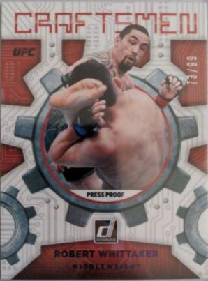 Robert Whittaker 2022 Panini Donruss UFC Craftsmen #18 Press Proof Purple