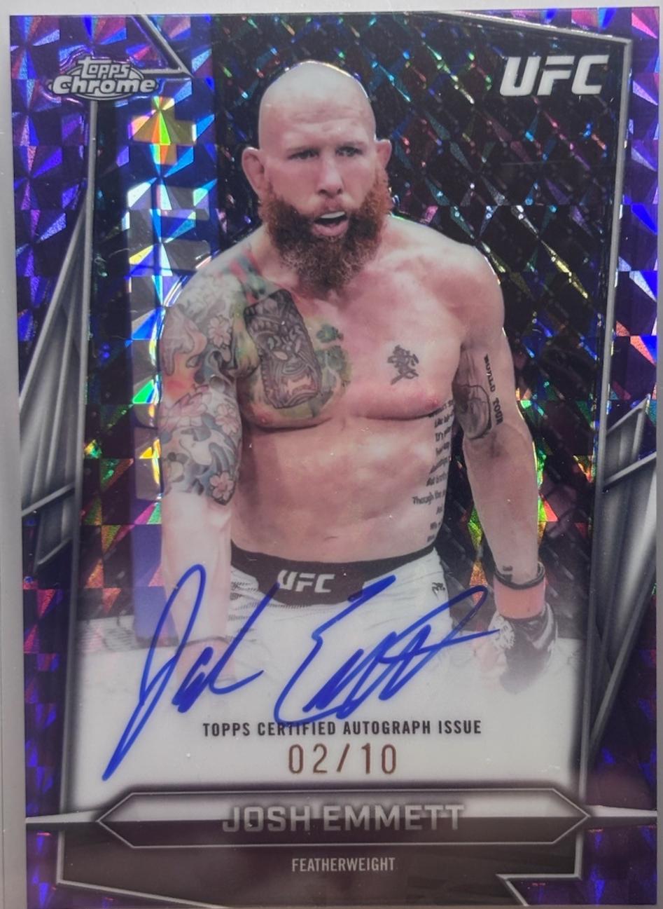 Josh Emmett 2026 Topps Chrome UFC Base Autographs #BAV-JE Refractor