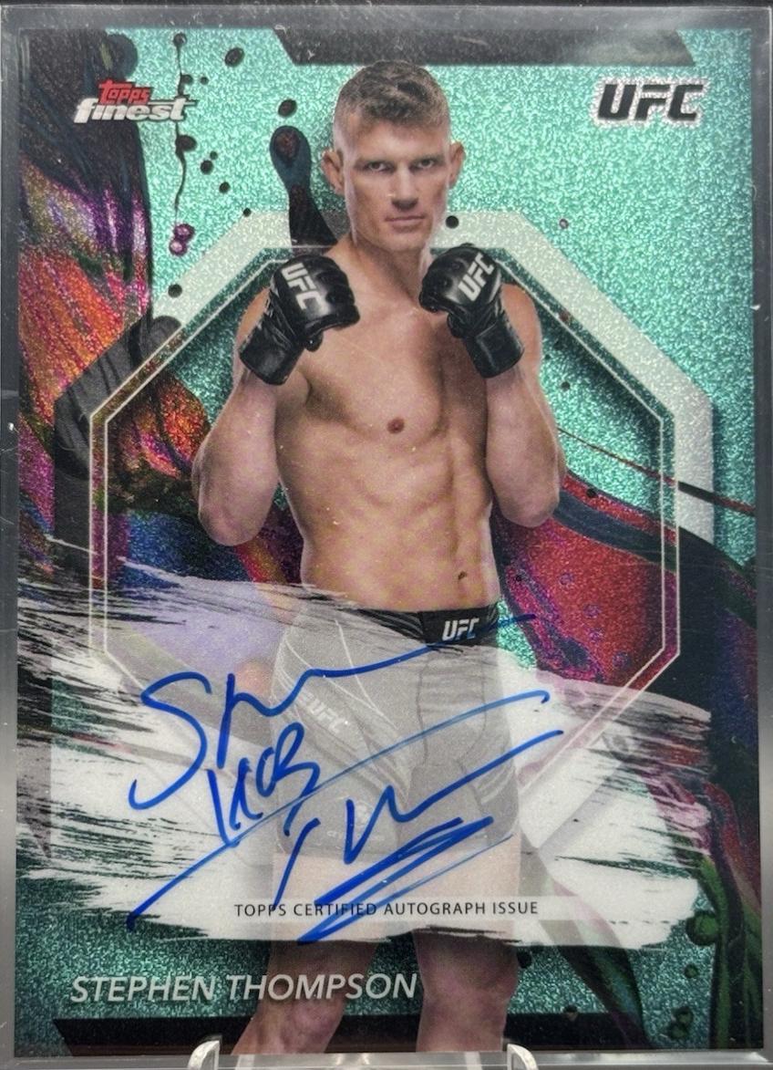 Stephen Thompson 2024 Topps Finest UFC Finest Autographs #FA-STN Aqua Glitter Refractor