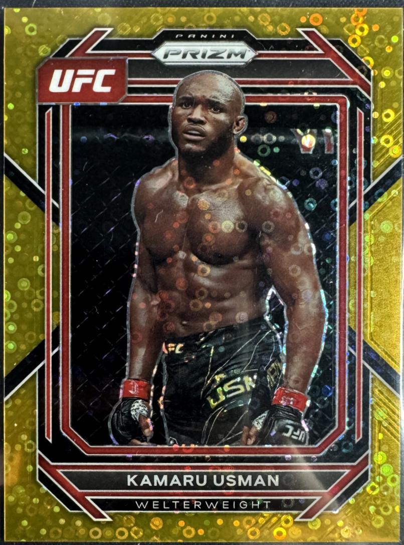 Kamaru Usman 2023 Panini Prizm Under Card UFC Base #120 Gold