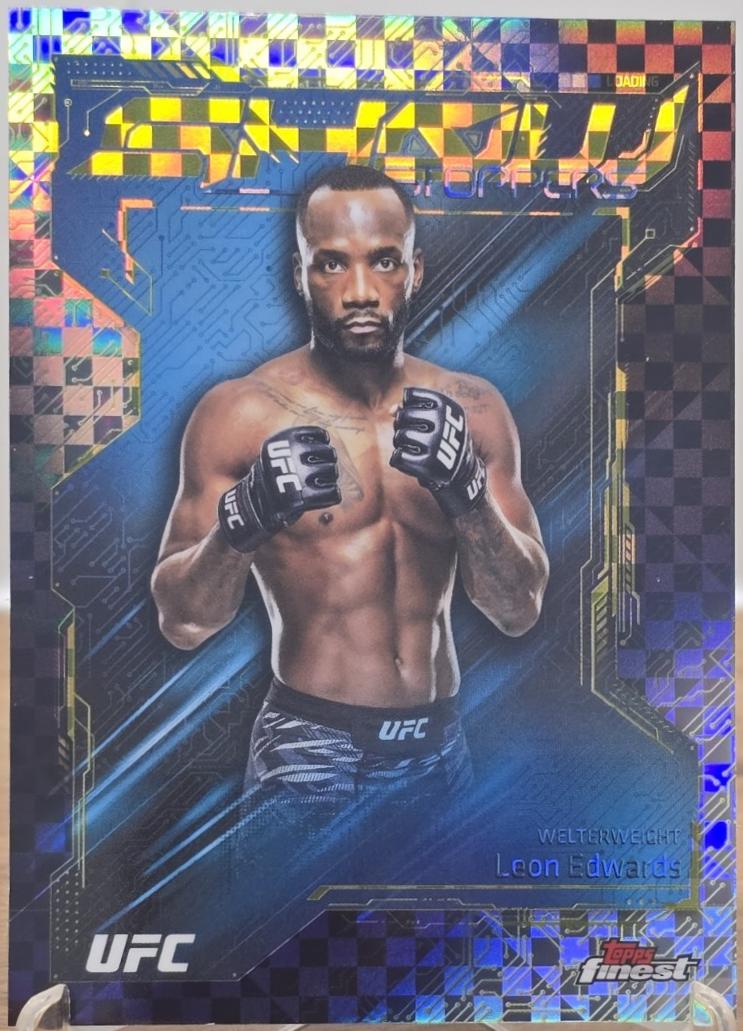 Leon Edwards 2025 Topps Finest UFC Showstoppers #SS-24 Checkerboard Refractor