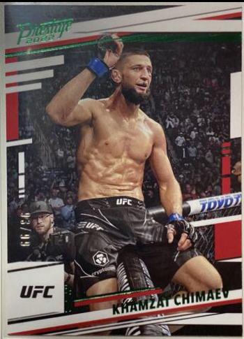 Khamzat Chimaev 2022 Panini Chronicles UFC Base Prestige #180 Green