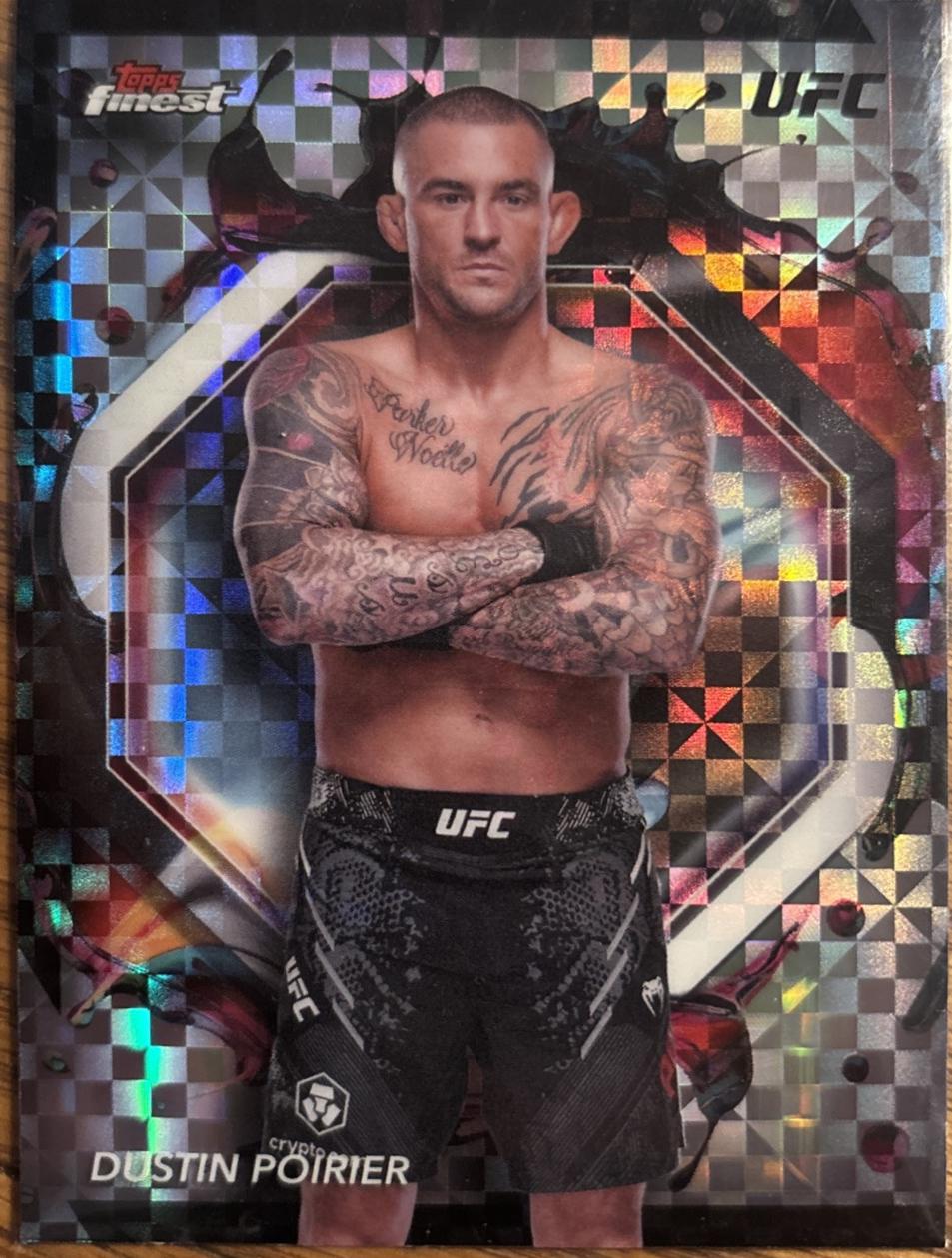 Dustin Poirier 2024 Topps Finest UFC Base Rare #259 Checkerboard Refractor
