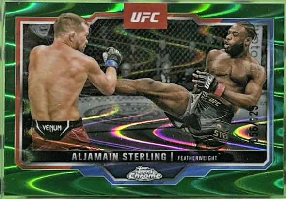 Aljamain Sterling 2025 Topps Chrome UFC Base #64 Green Refractor