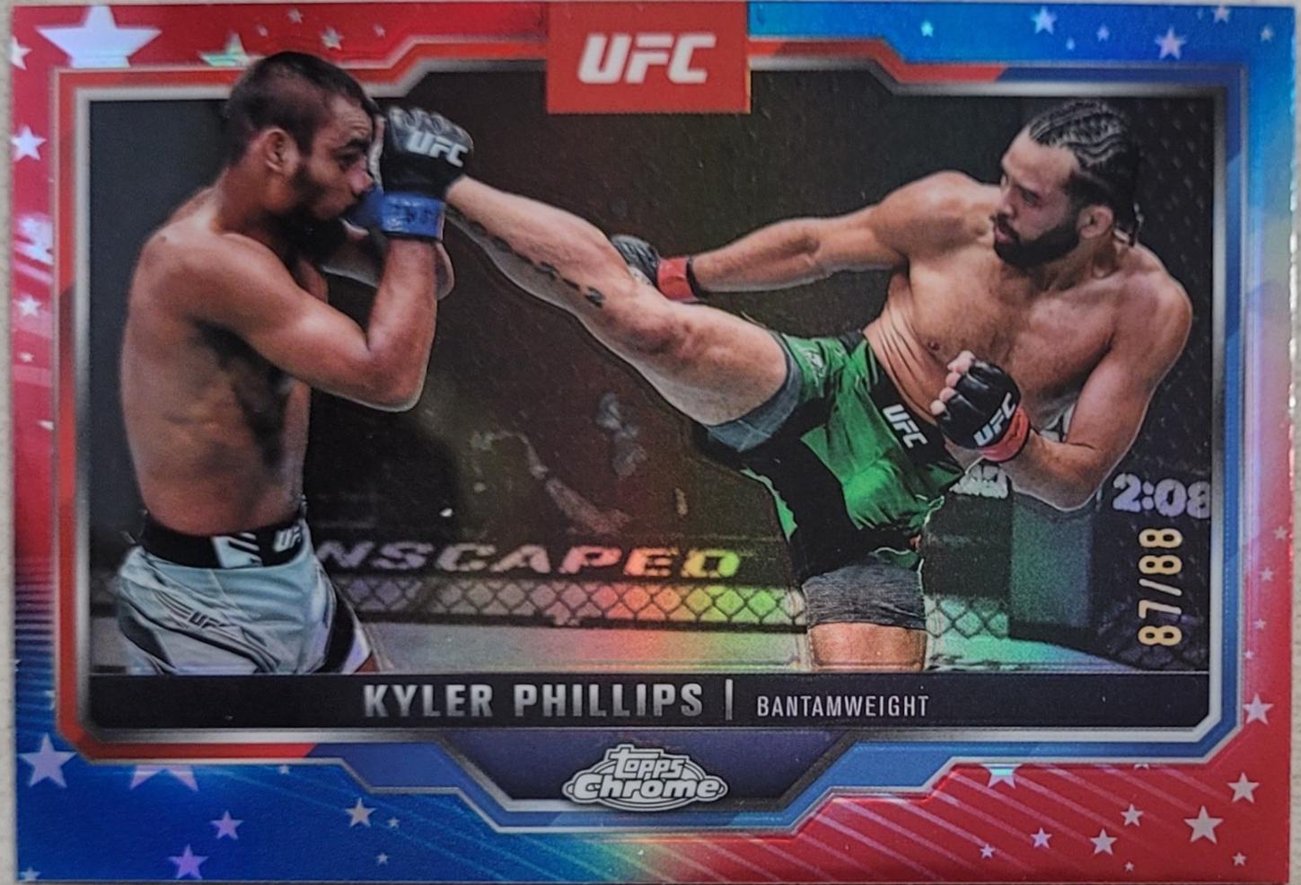 Kyler Phillips 2025 Topps Chrome UFC Base #181 Red White Blue Refractor