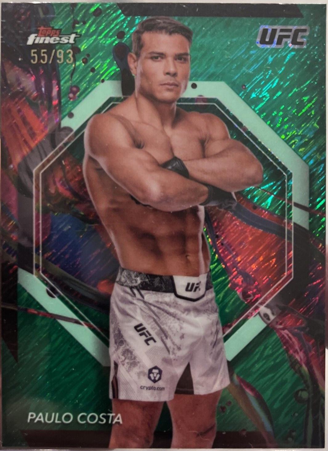 Paulo Costa 2024 Topps Finest UFC Base Common #4 Green Shimmer Refractor