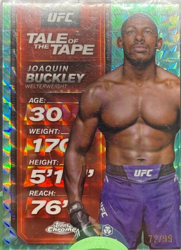 Joaquin Buckley 2025 Topps Chrome UFC Tale of the Tape #TTT-12 Geometric Aqua Refractor