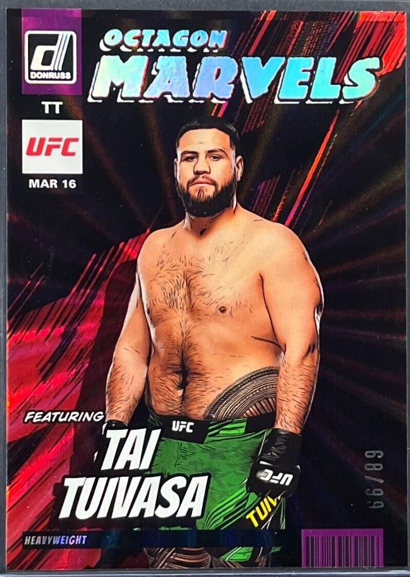 Tai Tuivasa 2023 Panini Donruss UFC Octagon Marvels #20 Purple Laser