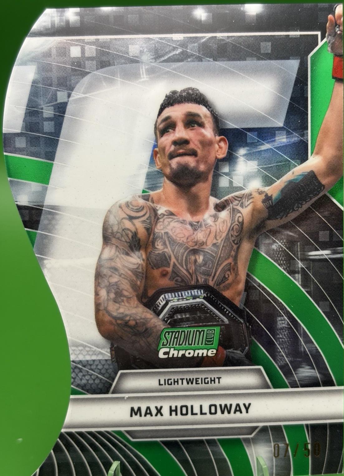 Max Holloway 2026 Topps Stadium Club UFC Triumvirates #TV-9 Black Refractor