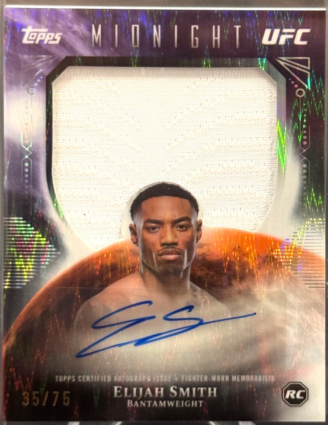 Elijah Smith 2026 Topps Midnight UFC Rookie Relic Autographs #RRA-ES Dusk