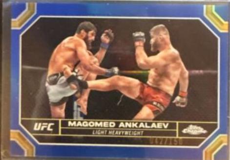 Magomed Ankalaev 2024 Topps Chrome UFC Base #118 Blue Refractor