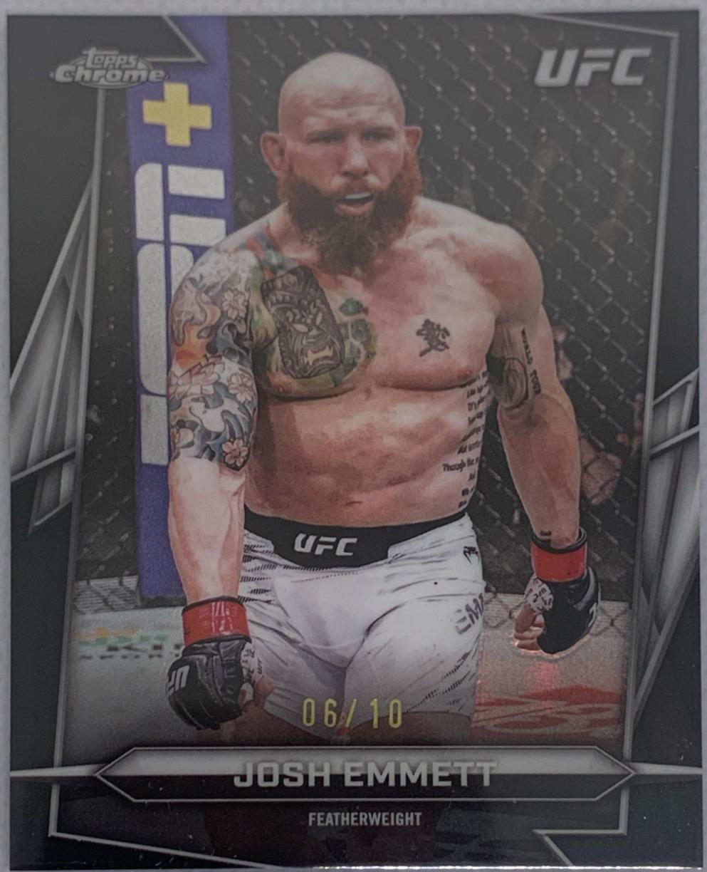 Josh Emmett 2026 Topps Chrome UFC Base #141 Black Refractor