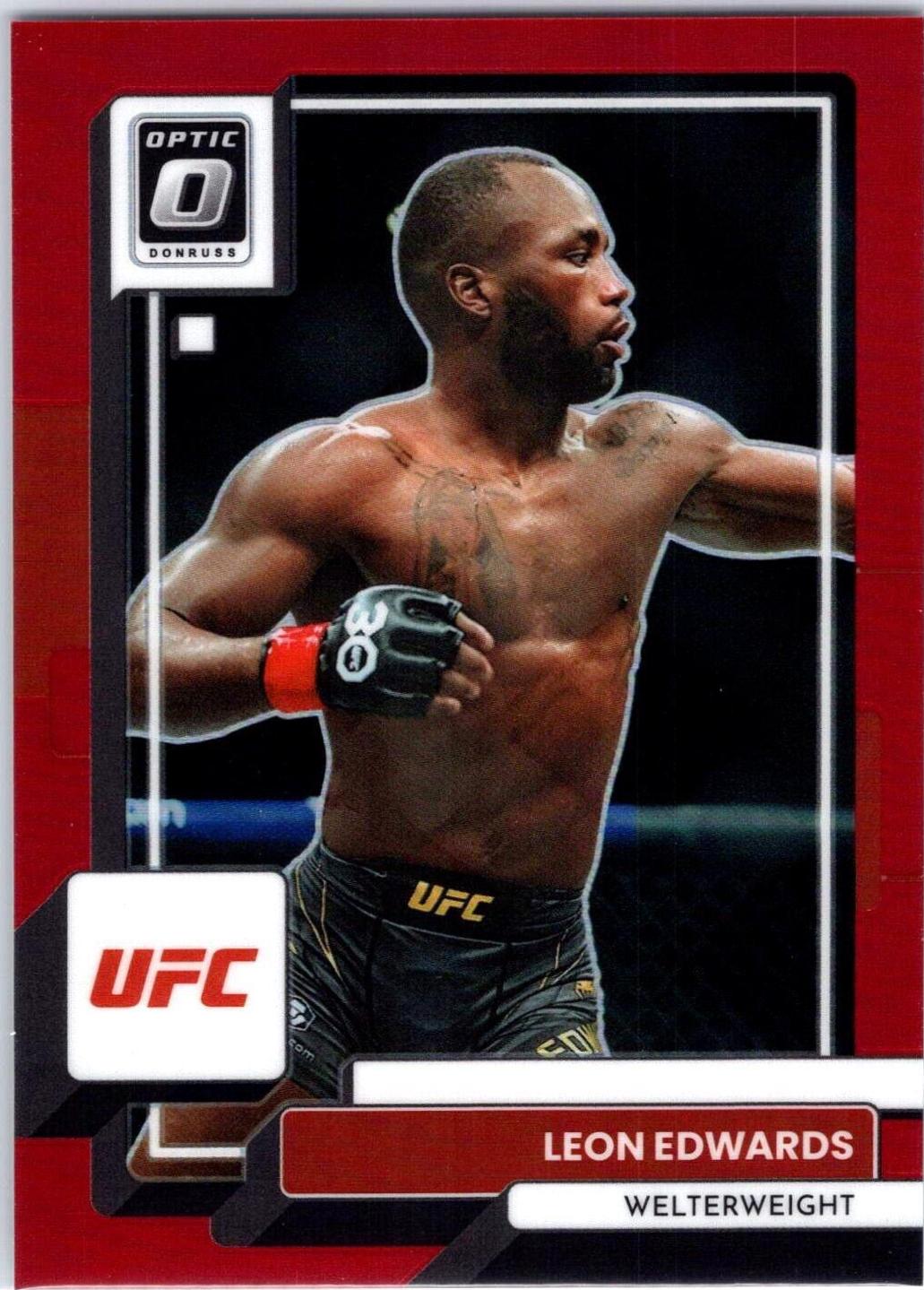 Leon Edwards 2023 Panini Donruss Optic UFC Base #3 Red