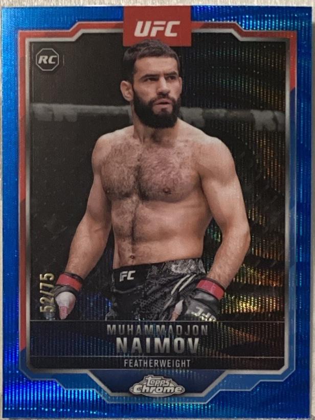 Muhammadjon Naimov 2025 Topps Chrome UFC Base #45 Blue Wave Refractor
