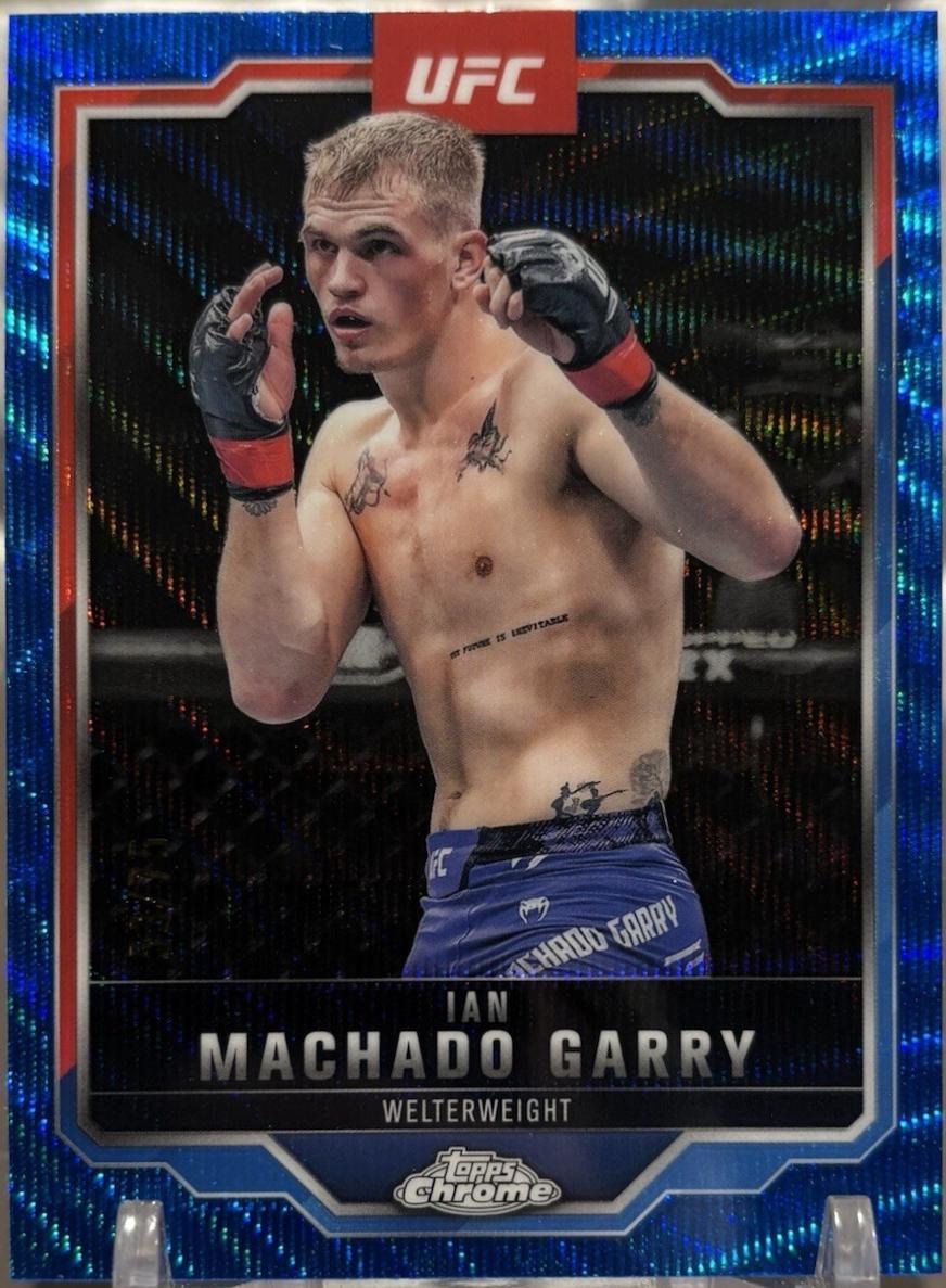 Ian Machado Garry 2025 Topps Chrome UFC Base #163 Blue Wave Refractor