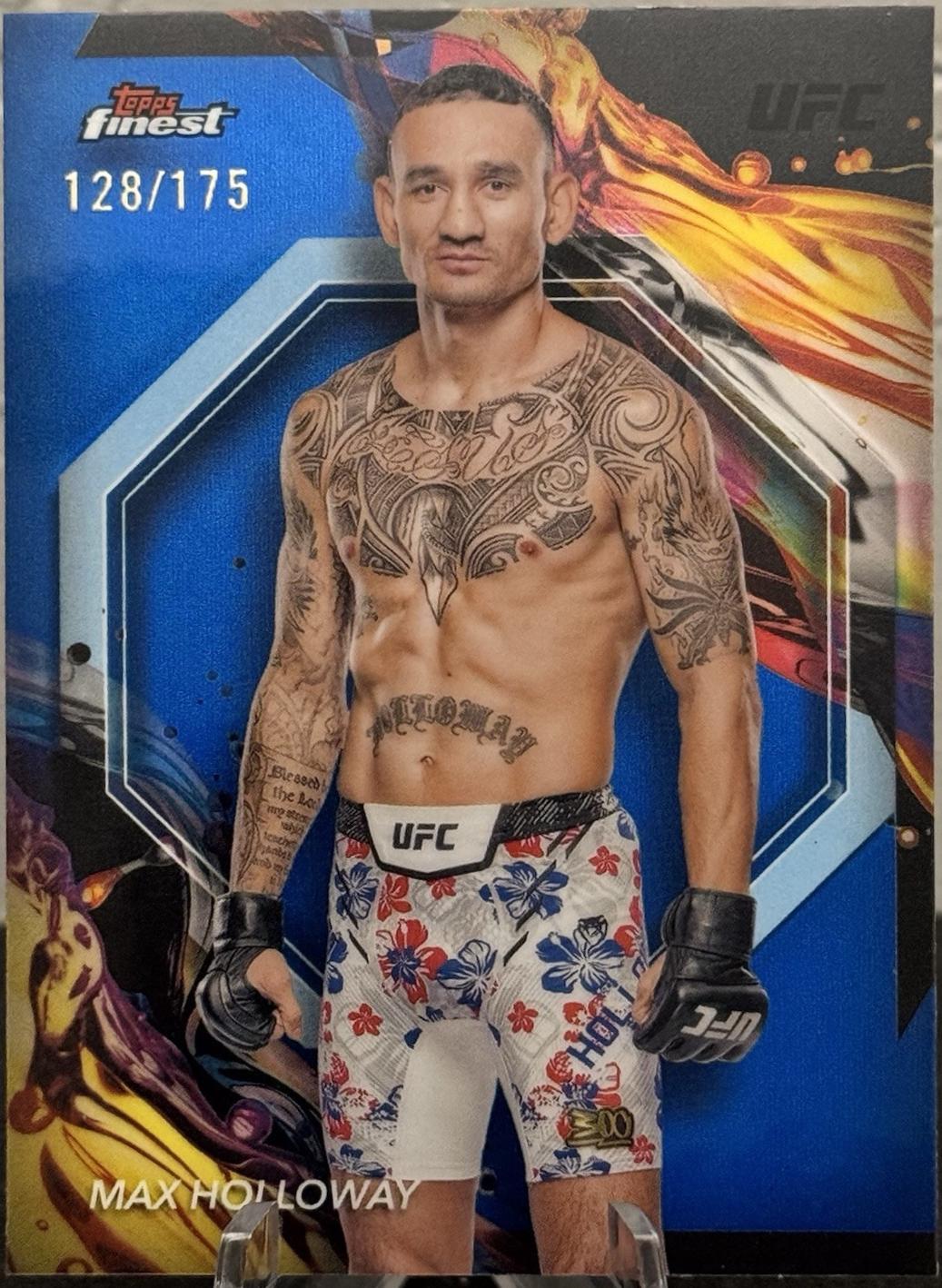Max Holloway 2024 Topps Finest UFC Base Uncommon #181 Blue Refractor