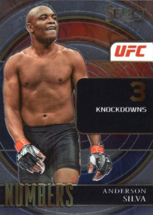 Anderson Silva 2022 Panini Select UFC Select Numbers #25 Gold Flash