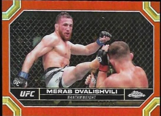 Merab Dvalishvili 2024 Topps Chrome UFC Base #135 Orange Refractor