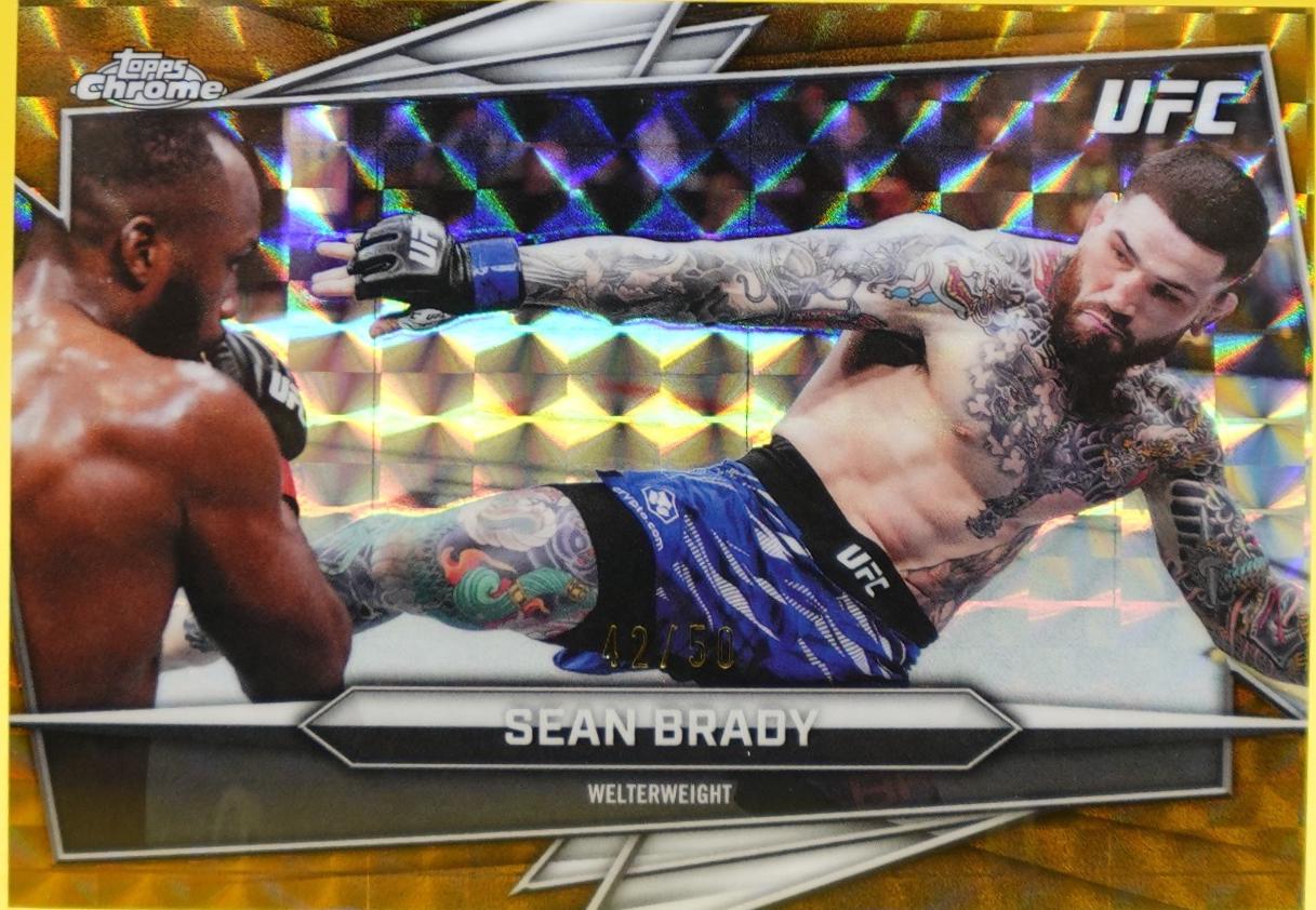Sean Brady 2026 Topps Chrome UFC Base #106 Gold Geometric Refractor