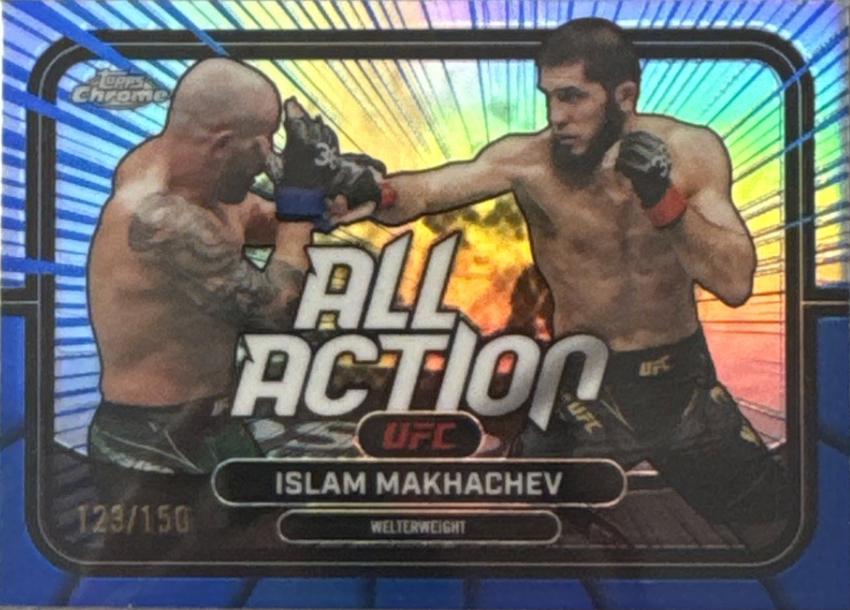 Islam Makhachev 2026 Topps Chrome UFC All-Action #AA-45 Blue Refractor