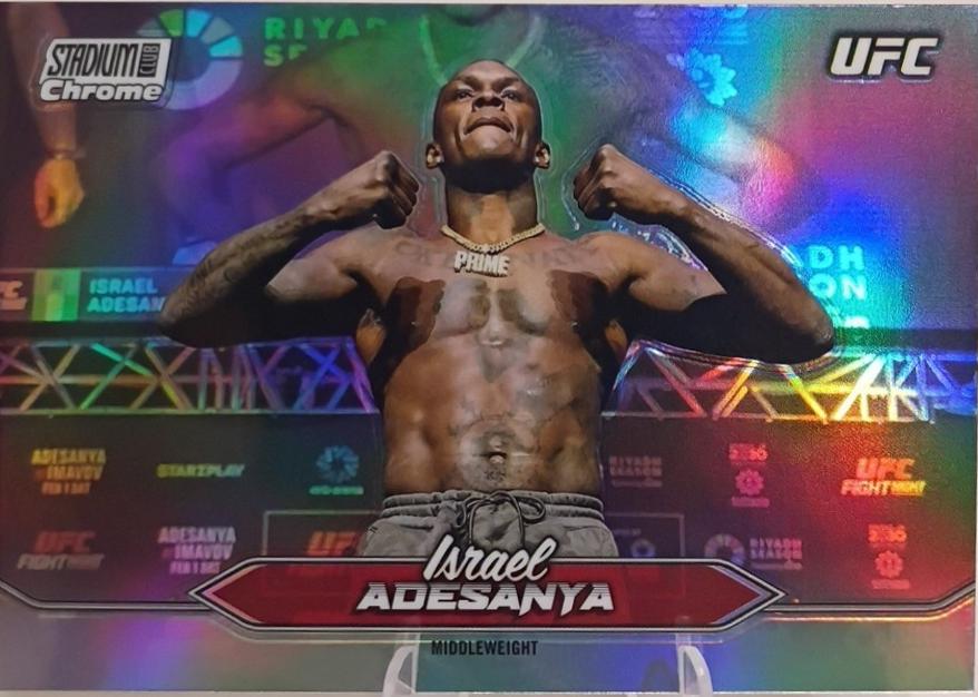 Israel Adesanya 2025 Topps Stadium Club UFC Base Chrome #C-146 Refractor