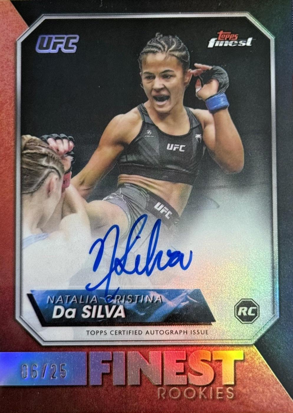 Natalia Silva 2024 Topps Finest UFC Rookie Finest Autographs #RFA-NS Black Refractor