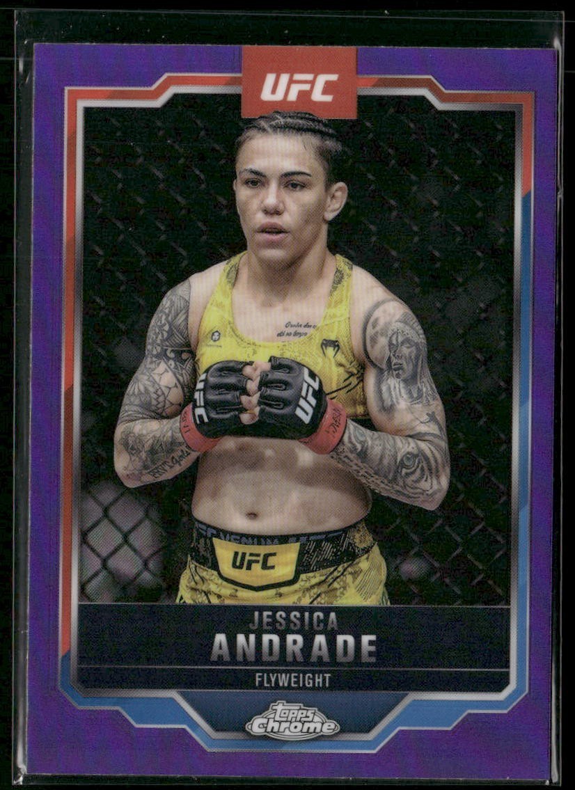 Jessica Andrade 2025 Topps Chrome UFC Base #119 Purple Refractor