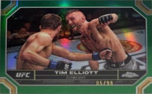 Tim Elliott 2024 Topps Chrome UFC Base #185 Green Refractor