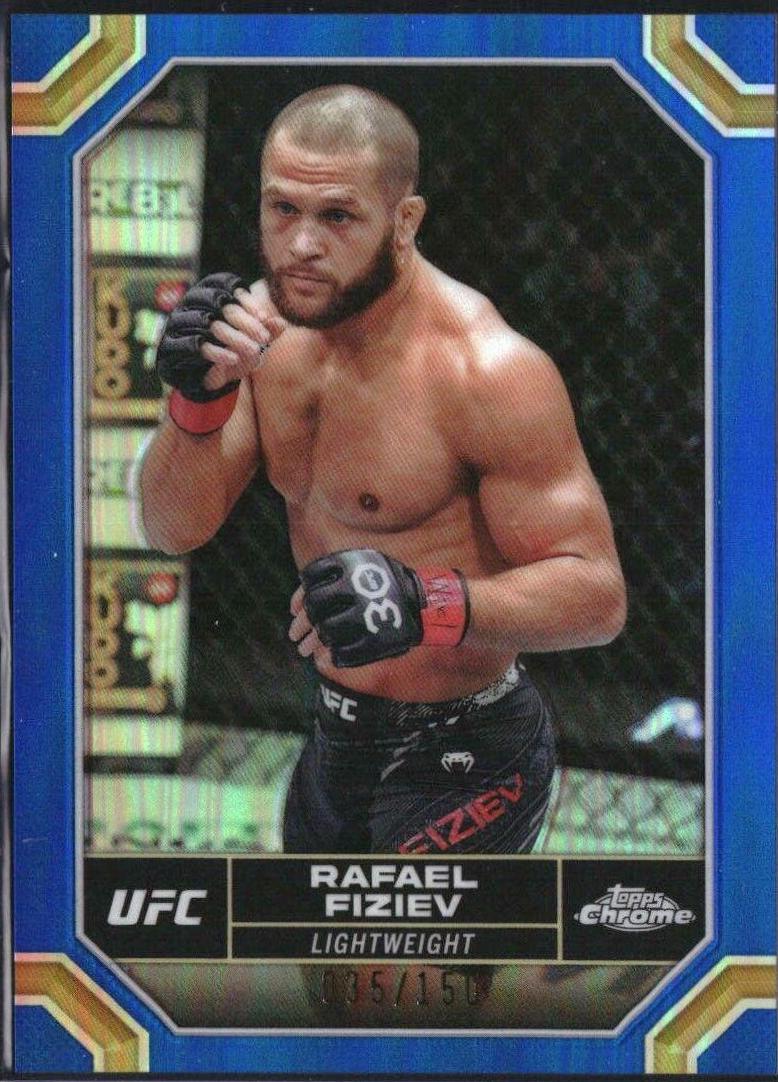 Rafael Fiziev 2024 Topps Chrome UFC Base #159 Blue Refractor