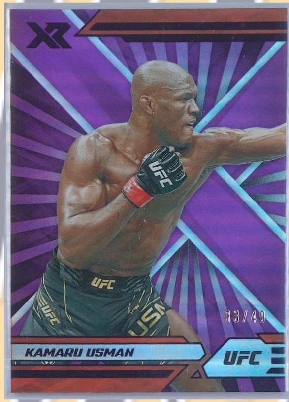 Kamaru Usman 2022 Panini Chronicles UFC Base XR #298 Purple