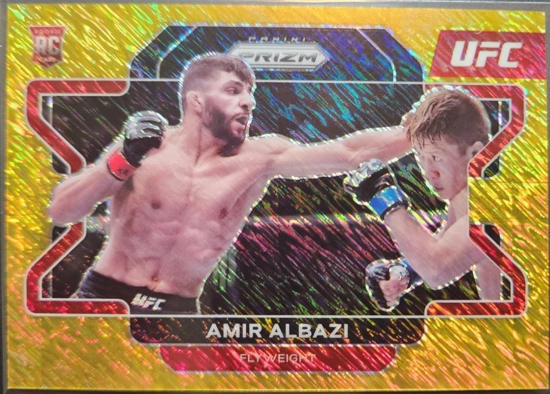 Amir Albazi 2022 Panini Prizm UFC Base #75 Gold Shimmer