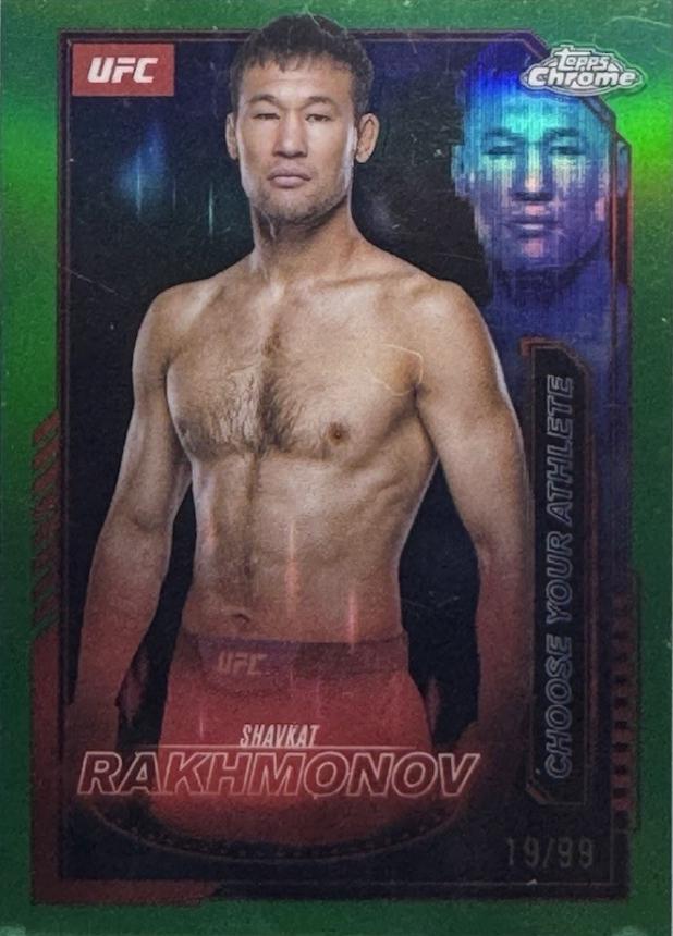 Shavkat Rakhmonov 2025 Topps Chrome UFC Mission Control #MCL-17 Green Refractor