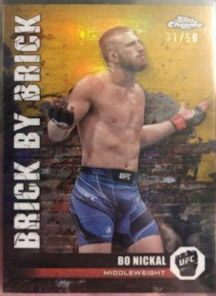 Bo Nickal 2024 Topps Chrome UFC Brick by Brick #BYB-12 Gold Refractor