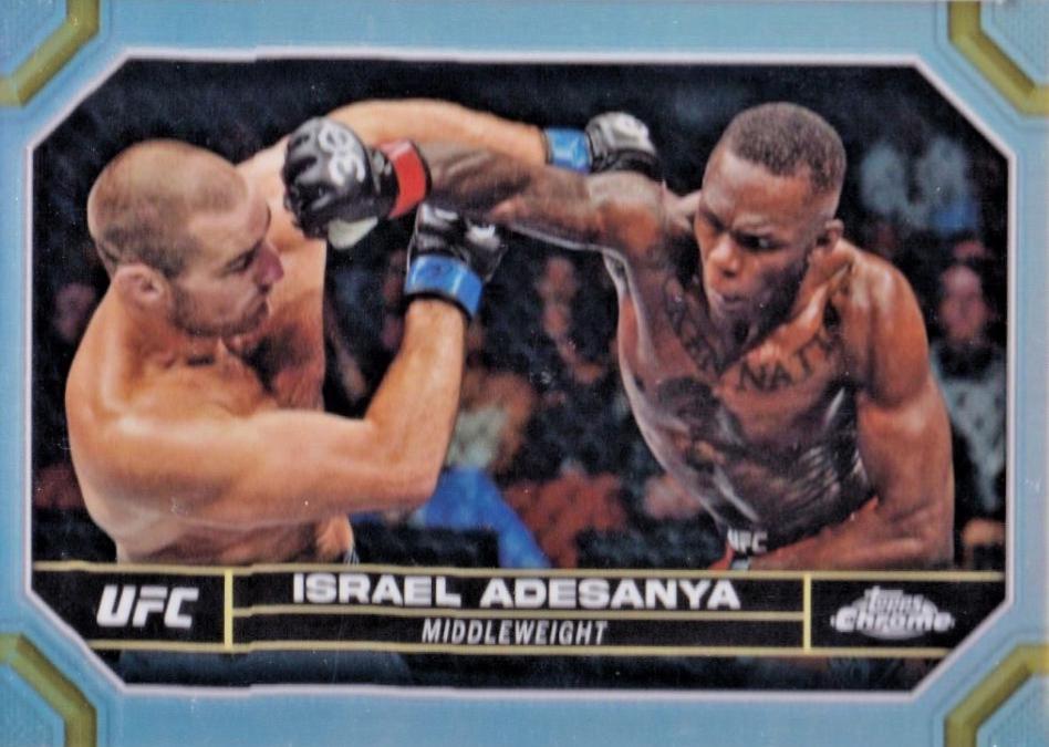 Israel Adesanya 2024 Topps Chrome UFC Base #81 Refractor