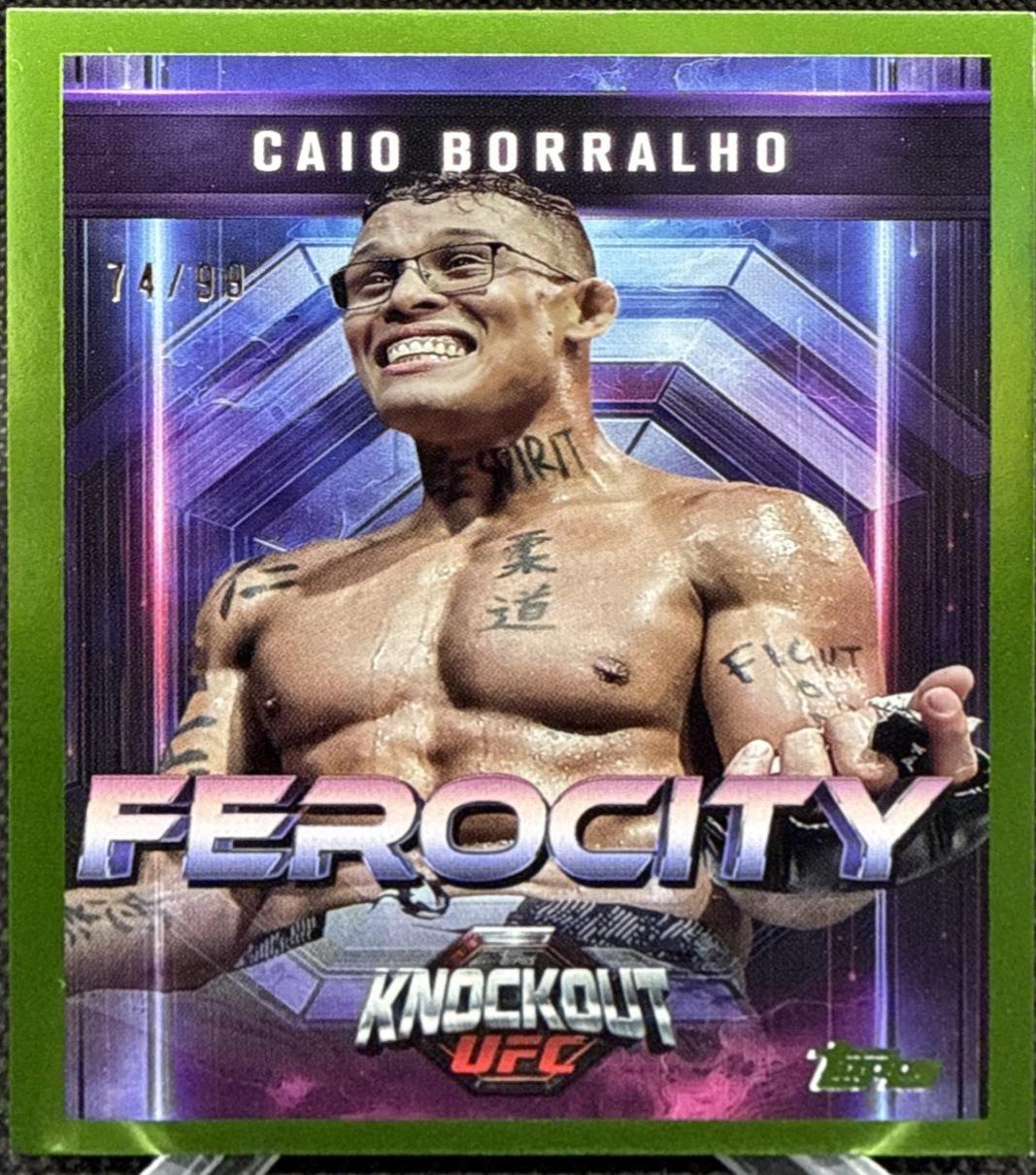 Caio Borralho 2025 Topps Knockout UFC Ferocity #FE-21 Lime Green