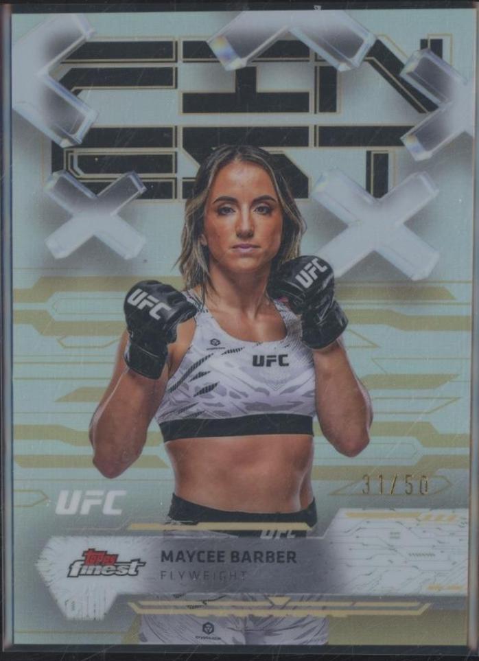 Maycee Barber 2025 Topps Finest UFC Base Common #12 Gold Refractor