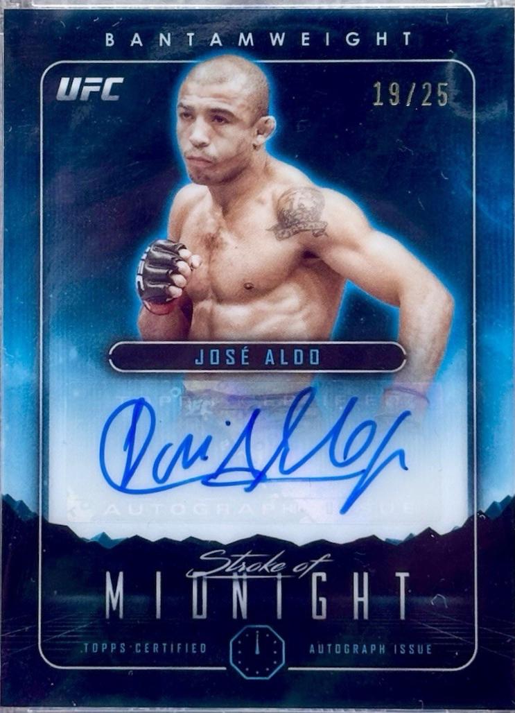 José Aldo 2024 Topps Midnight UFC Stroke of Midnight Autographs #SMA-JAO Black Light