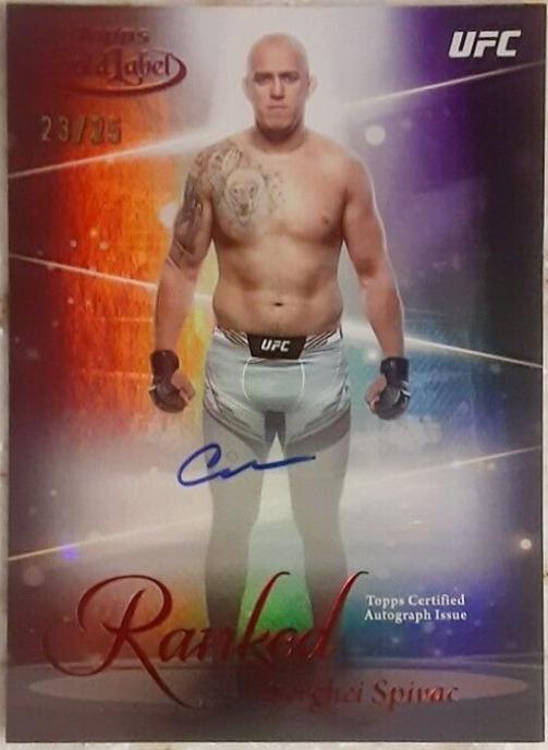 Serghei Spivac 2024 Topps Gold Label UFC Ranked Ink #RIK-SSP Red