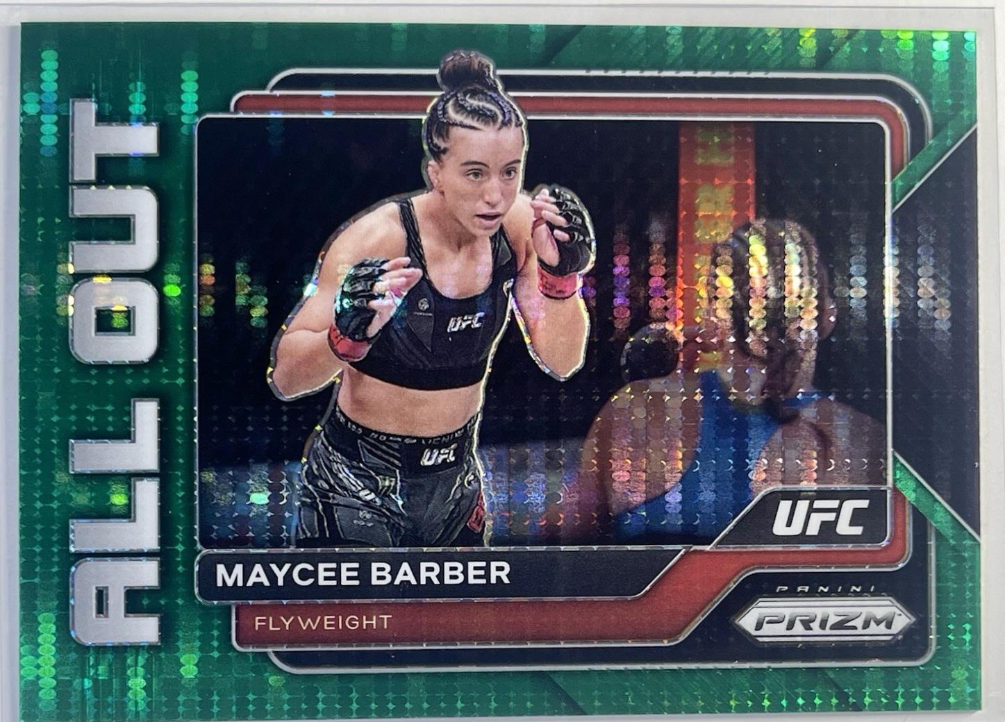 Maycee Barber 2023 Panini Prizm UFC All Out #25 Green Pulsar