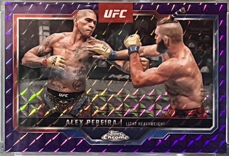 Alex Pereira 2025 Topps Chrome UFC Base #2 Purple Geometric Refractor