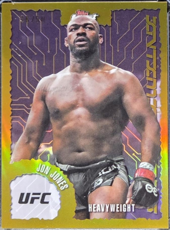Jon Jones 2025 Topps Finest UFC Intimidators #IT-2 Gold Refractor
