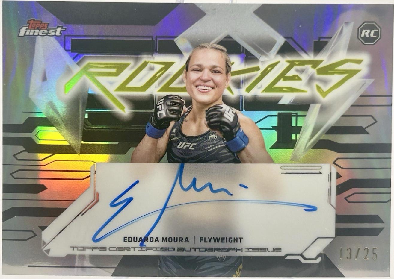 Eduarda Moura 2025 Topps Finest UFC Finest Rookie Autographs #FRA-EM Red Black Vapor Refractor