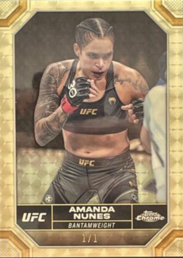 Amanda Nunes 2024 Topps Chrome UFC Base #15 Superfractor
