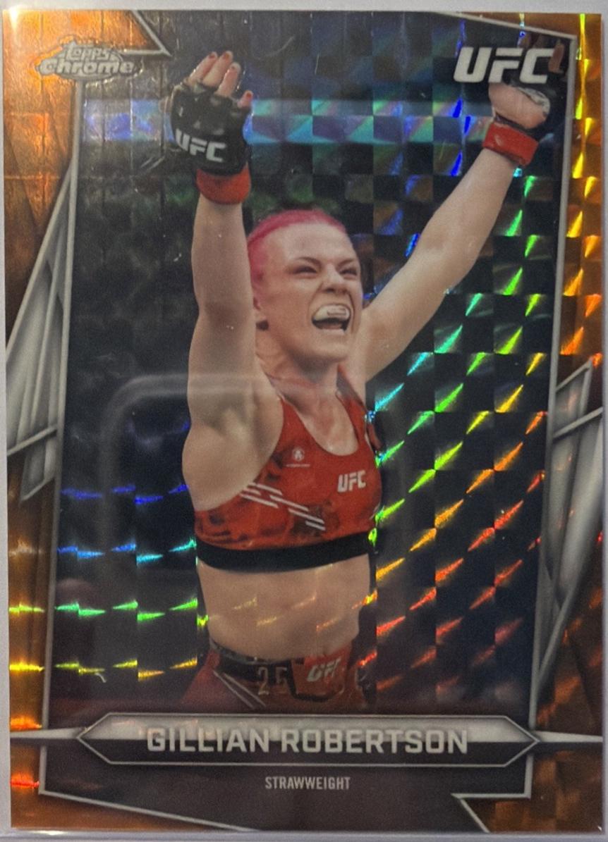 Gillian Robertson 2026 Topps Chrome UFC Base Autographs #BAV-GR Orange Geometric Refractor